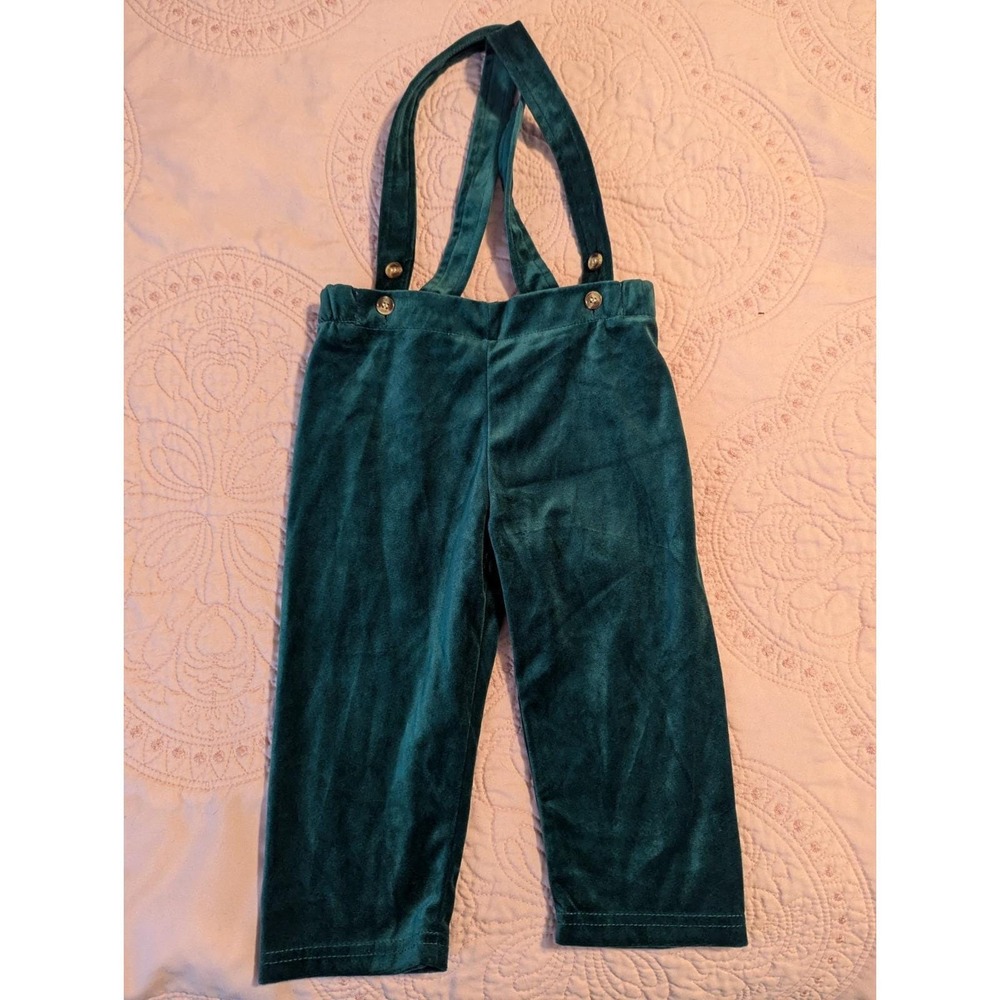 Badgley Mischka Boys Velour Pants With Suspenders Size 18/24